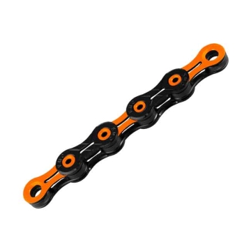 KMC Chain DLC11 waxed incl Link 11-speed 118 links black-orange