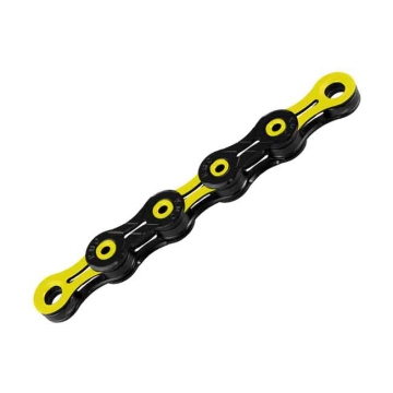 KMC Chain DLC11 waxed incl Link 11-speed 118 links black-yellow