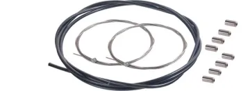 Shimano MTB brake cable set, black, 1.75 m outer cable + 2 x stainless steel inner cables + 8 x end caps