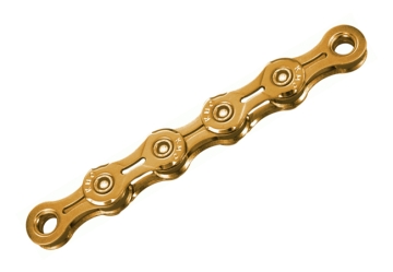 KMC X11EL Ti-N waxed chain with link, 11-speed, 118 links, gold