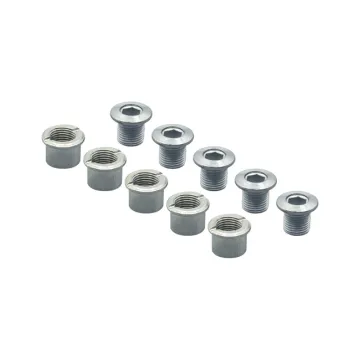 TA Chainring bolts, 2-speed | Bolt 8.5 mm / Sleeve 7 mm – Silver, 5 pieces