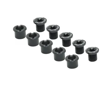 TA Chainring bolts 8.5 mm – 7 mm aluminium sleeve, black, 5 pieces