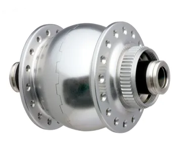 Schmidt SON 28 12 Disc Centerlock Hub Dynamo, silver anodised, 32-hole