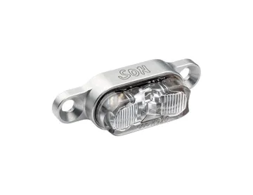 Schmidt's SON Luggage Rack Rear Light, Silver, Clear Glass