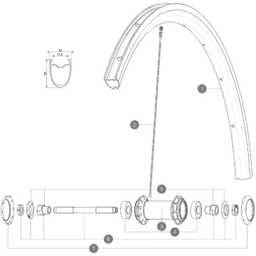 Mavic Cosmic Elite front wheel axle kit with screw-on fittings