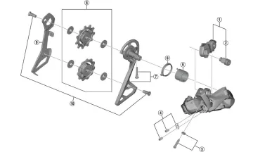 Shimano Ultegra Di2 RD-R8050 / RD-RX805 Rear Derailleur Spare Part | Adjustment screw for tension spring No. 3/11