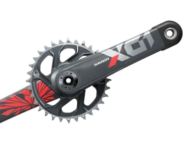 Sram X01 Eagle DUB Super Boost+ DM 32-tooth crankset, lunar red, 175 mm