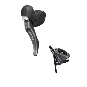Shimano GRX disc brake levers BL-RX810 (left) + BR-RX810 flat-mount disc brakes