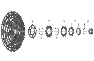 Shimano 12-speed Deore XT CS-M8100 / SLX CS-M7100 cassette spare part – 10- and 12-tooth sprocket No. 3 – sold out