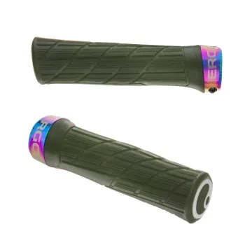 Ergon GE1 Evo Slim Factory Lock-On Handlebar Grips 30mm Frozen Moss - Oil Slick