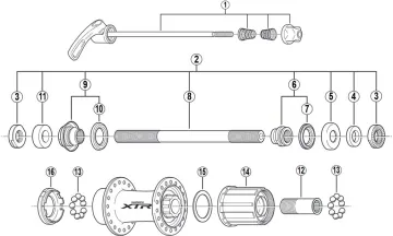 Shimano XTR FH-M960 Rear Hub Spare Part | Hollow Axle No. 8