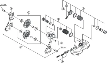 Shimano Ultegra Di2 RD-6770-A rear derailleur spare part | Chain guide plate SS inner No. 8 sold out