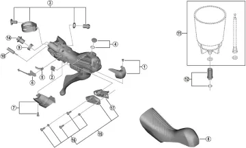 Spare parts Shimano GRX ST-RX810-LA shift and brake lever