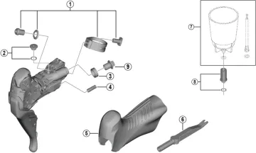 Shimano GRX Di2 ST-RX815 Shift/Brake Lever Spare Part | Rubber Grips, Pair No. 5