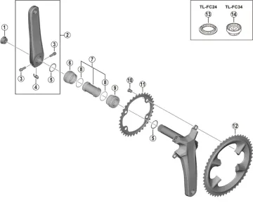 Spare parts: Shimano DURA-ACE FC-R9200 crankset