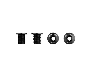 Wolf Tooth Chainring Bolts, 4-piece set – M8x10mm, single chainring, 4-arm, aluminium, black