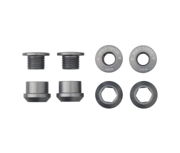 Wolf Tooth Chainring Bolt Set – M8x6mm Single-chainring 4-arm Aluminium Grey