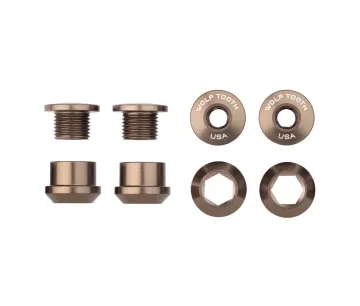 Wolf Tooth Chainring Bolt Set – M8x6mm 1x 4-arm aluminium espresso