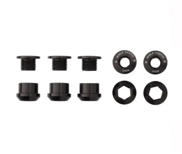 Wolf Tooth Chainring Bolt Set – M8x6mm Single 5-Arm Aluminium Black