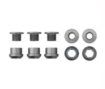 Wolf Tooth Chainring Bolt Set – M8x6mm Single 5-Arm Aluminium Grey
