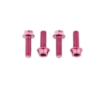 Wolf Tooth Aluminium Bottle Cage Screw Set – M5x15mm Cylinder Head Pink