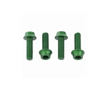 Wolf Tooth Aluminium Bottle Cage Screw Set – M5x15mm Cylinder Head Green – Remaining Stock