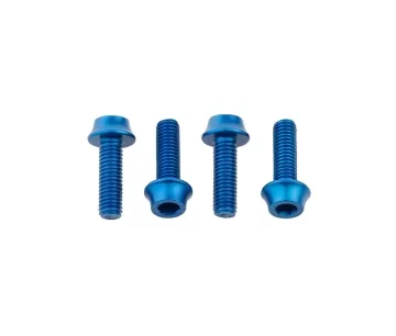 Wolf Tooth Aluminium Bottle Cage Screw Set – M5x15mm Cylinder Head Blue
