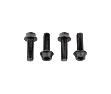 Wolf Tooth Aluminium Bottle Cage Screw Set – M5x15mm Cylinder Head Black 4 Pieces