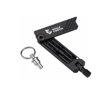 Wolf Tooth 6-Bit System Hex Wrench Multitool – Bit holder / key ring – black