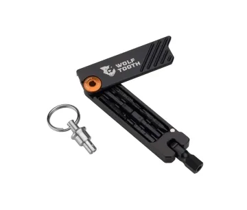 Wolf Tooth 6-Bit System Hex Wrench Multitool – Bit holder / key ring – orange