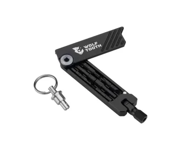Wolf Tooth 6-Bit System Hex Wrench Multitool – Bit holder / key ring – grey