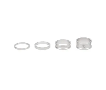 Wolf Tooth Headset Spacer Set – 1 1/8 inch, 4 pieces, aluminium, raw silver