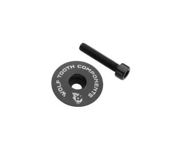 Wolf Tooth Ahead Cap – 1 1/8 inch | Height 1 mm, black aluminium