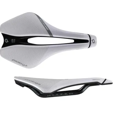 Prologo Dimension Pas Nack saddle, width 143 mm, carbon frame, white and black