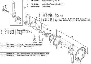 Shimano XTR left-hand bottom bracket cup for XTR FCM 970