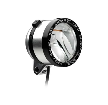 Schmidt Son Edelux II DC E-bike lamp 6–75 volts, silver anodised, 140 cm cable
