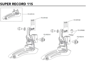 Campagnolo 11-speed front derailleur spare part FD-SR102 | Limit screws + springs, 2 pieces