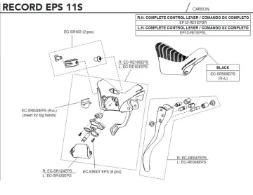 Campagnolo Record EPS 11s Brake and Shift Lever Spare Parts Set EC-RE100EPS | Shift lever + shift mechanism (right)
