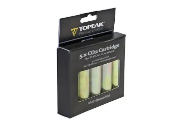 Topeak 5-pack of threaded 16-gram CO₂ cartridges