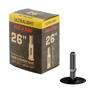 Maxxis Ultra Light MTB 26-inch 150-2.50 inner tube, Schrader valve, 48 mm