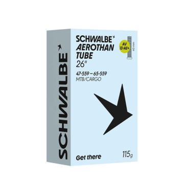 Schwalbe Aerothan SCV13-AE+ MTB/Cargo TPU Inner Tube | 26 inches x 1.75–2.6 inches, Click Valve, 40 mm