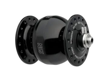Schmidt SONdelux wide body hub dynamo, black, 28-hole