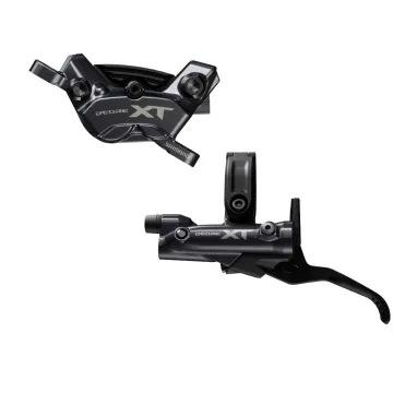 Shimano Deore XT M8220 4-piston disc brake | 100 cm I-Spec EV front brake lever, left-hand grip