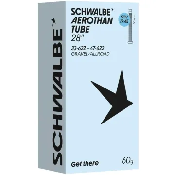 Schwalbe Aerothan SCV17-AE All-road/Gravel TPU Inner Tube 28 inches | 33-47 x 622 with Clik Valve, 60 mm