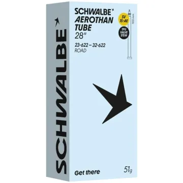 Schwalbe Aerothan SV15-AE Road TPU Inner Tube 28 inches | 23-32 x 622 Sclaverand valve 100 mm