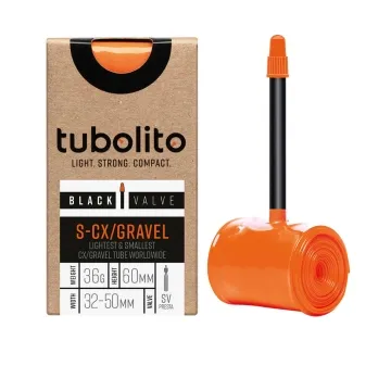 Tubolito S-Tubo CX/Gravel inner tube – 28 inches x 32–50 mm, Schlauvand valve, 60 mm, black