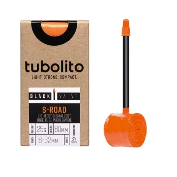 Tubolito S-Tubo Road 700C Superlight inner tube – 28 inches x 18–32 mm Sclaverand valve 80 mm black