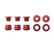 Wolf Tooth Chainring Bolt Set – M8x6mm Single 5-Arm Aluminium Red