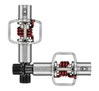 Crankbrothers Eggbeater 1 Pedals, silver and red, including cleats