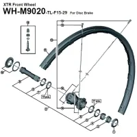 Shimano replacement rim 29-inch XTR WH-M9020 front and rear wheel 28-hole